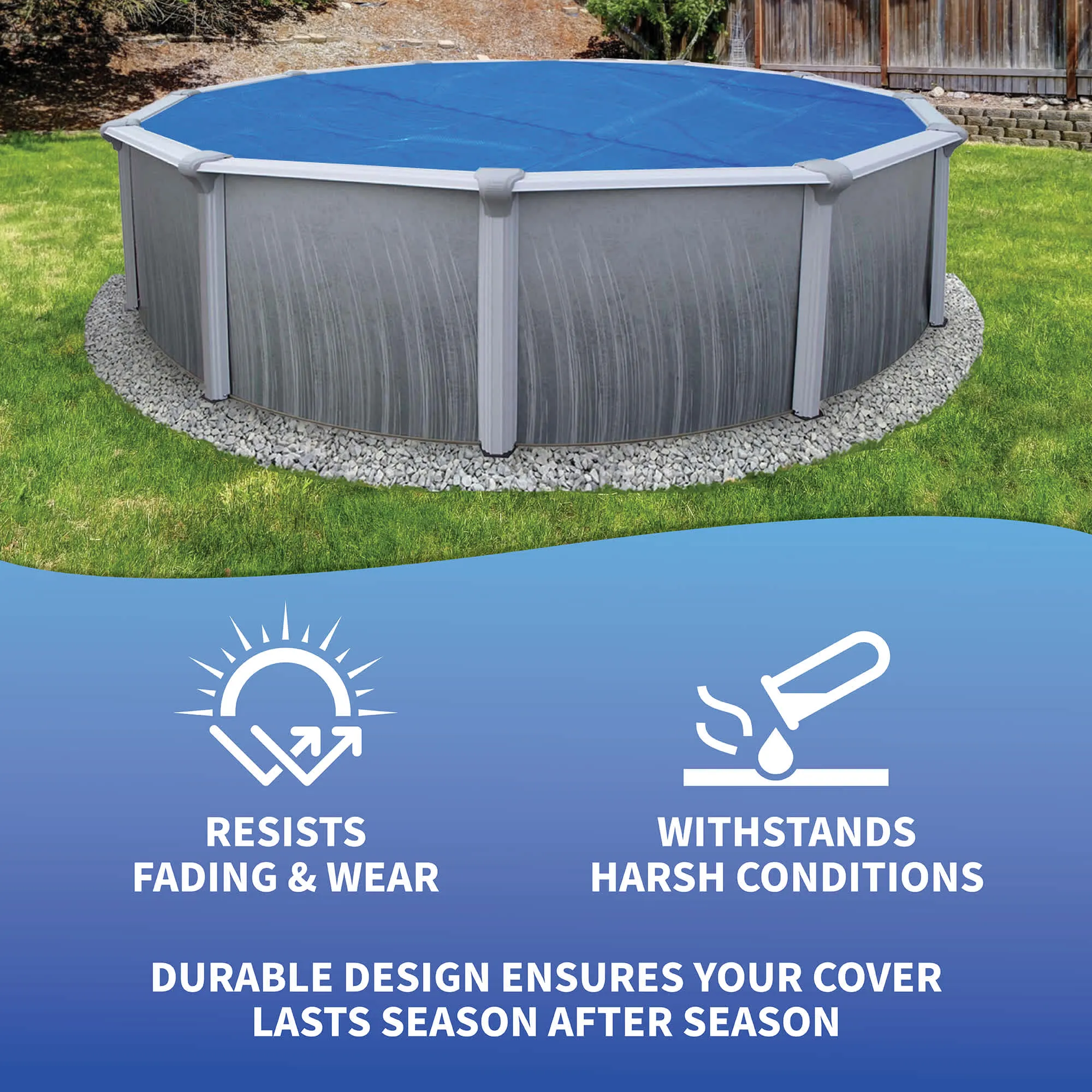 8-mil Solar Blanket for Round Above-Ground Pools – Blue