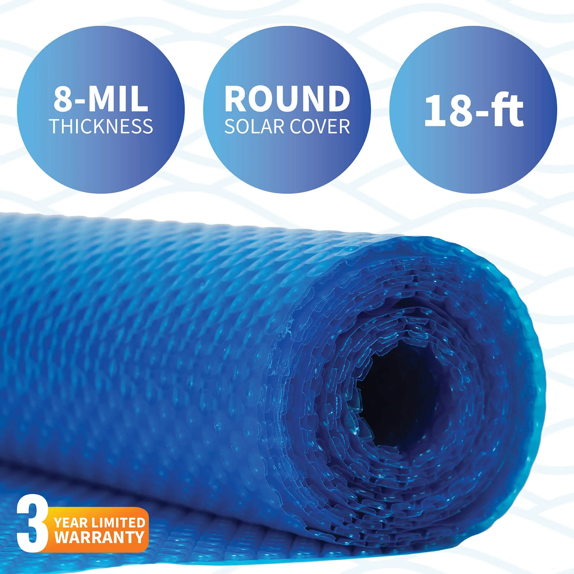 8-mil Solar Blanket for Round Above-Ground Pools – Blue
