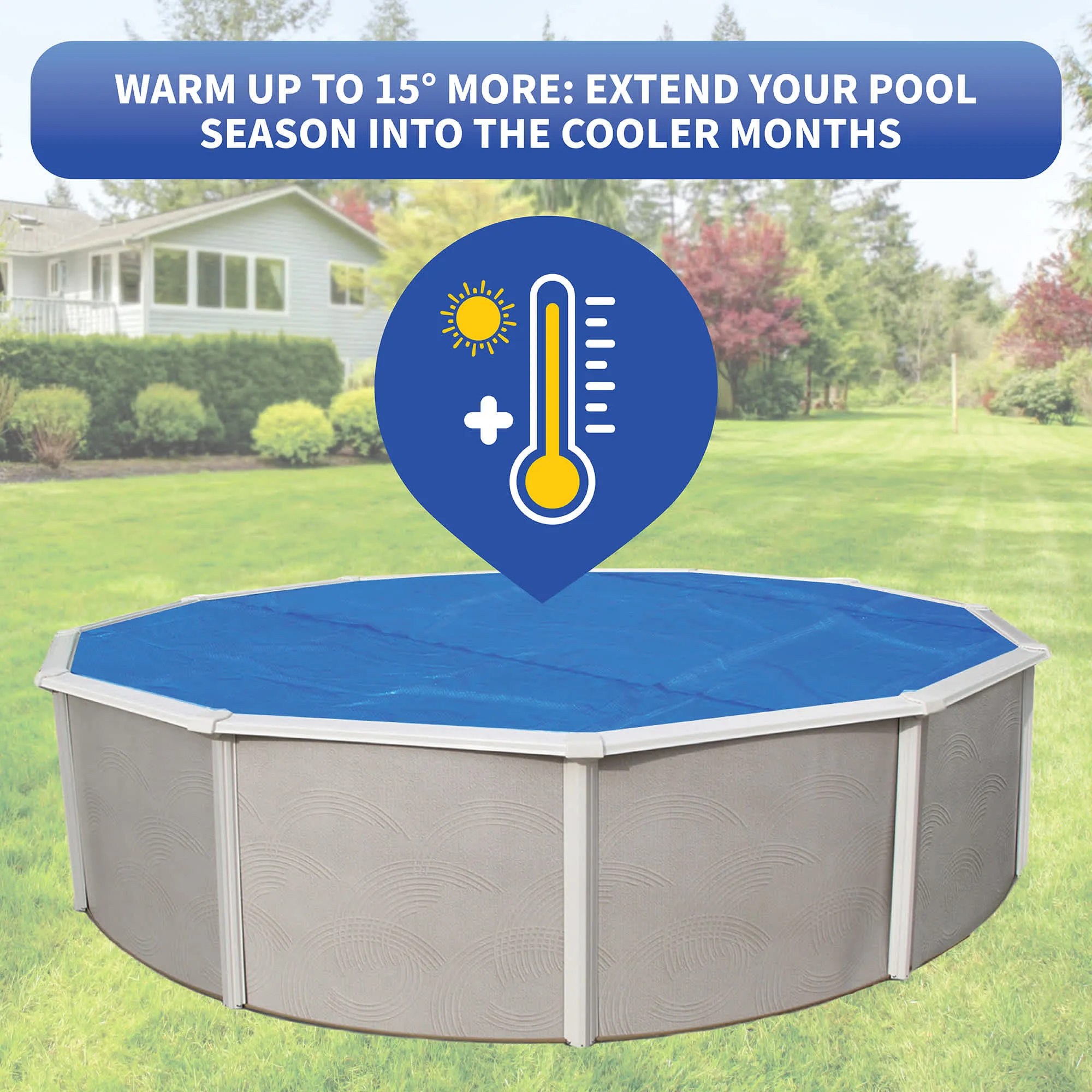 8-mil Solar Blanket for Round Above-Ground Pools – Blue