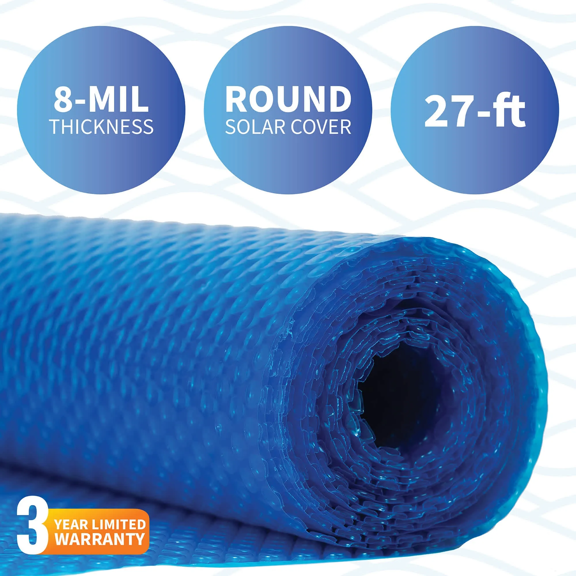 8-mil Solar Blanket for Round Above-Ground Pools – Blue