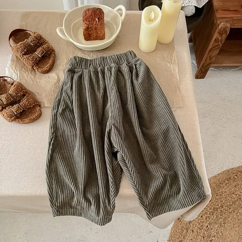 Aoife Solid Color Corduroy Casual Pants