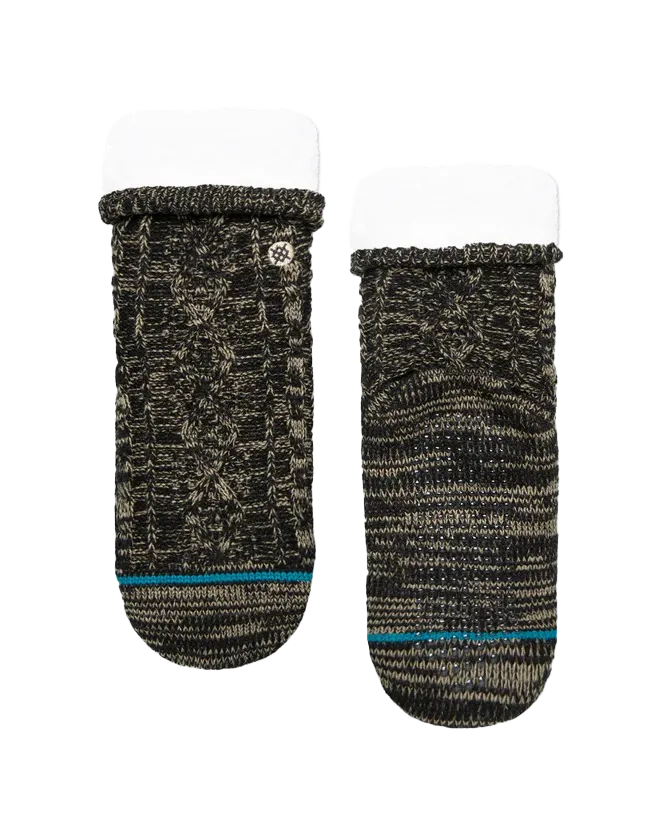 Aspen Slipper Socks in Washed Black