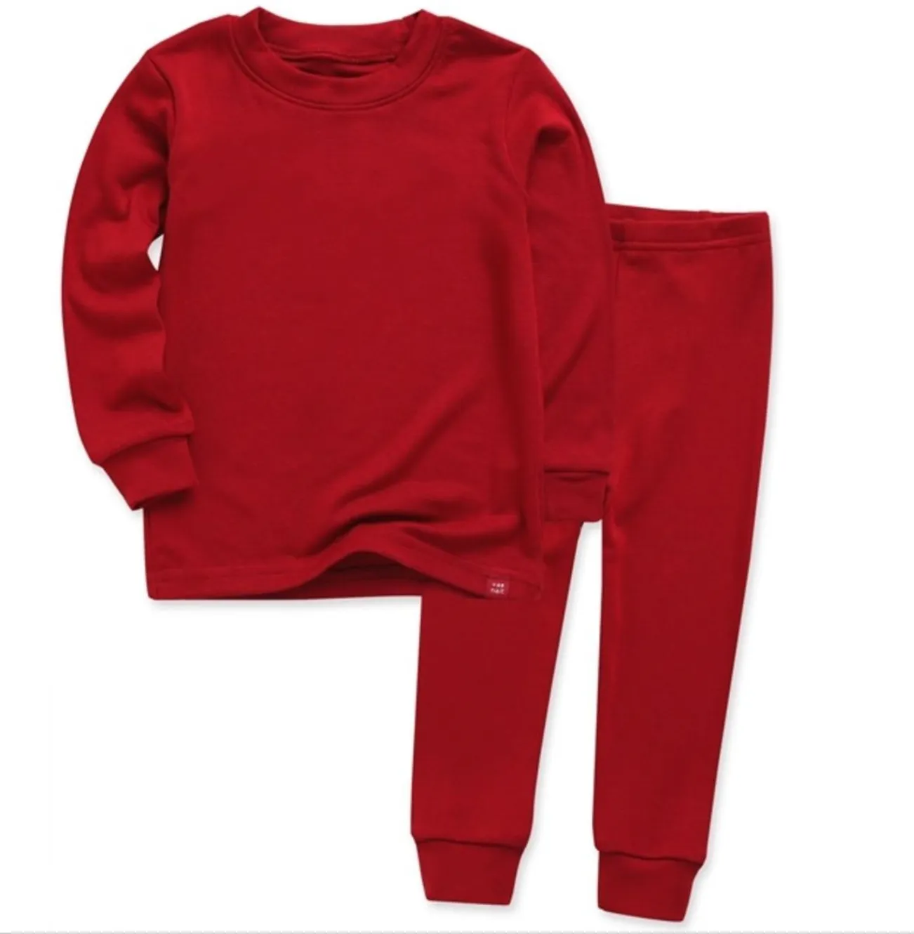 Basic Kids Modal Pajamas in Dark Red (2T)