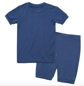 Basic Kids Modal Short-Sleeve Pajamas in Navy