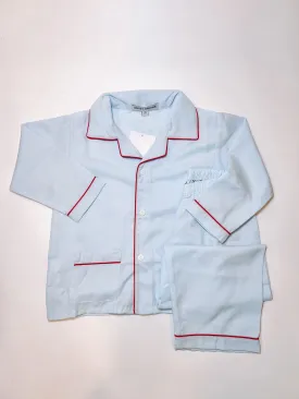 Blue Linen PJ w/Red Trim