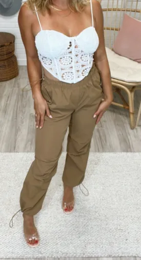 Concrete Jungle Cargo Pants in Khaki- LAST ONE
