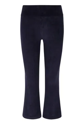 Crop Flare Corduroy Leggings in Navy