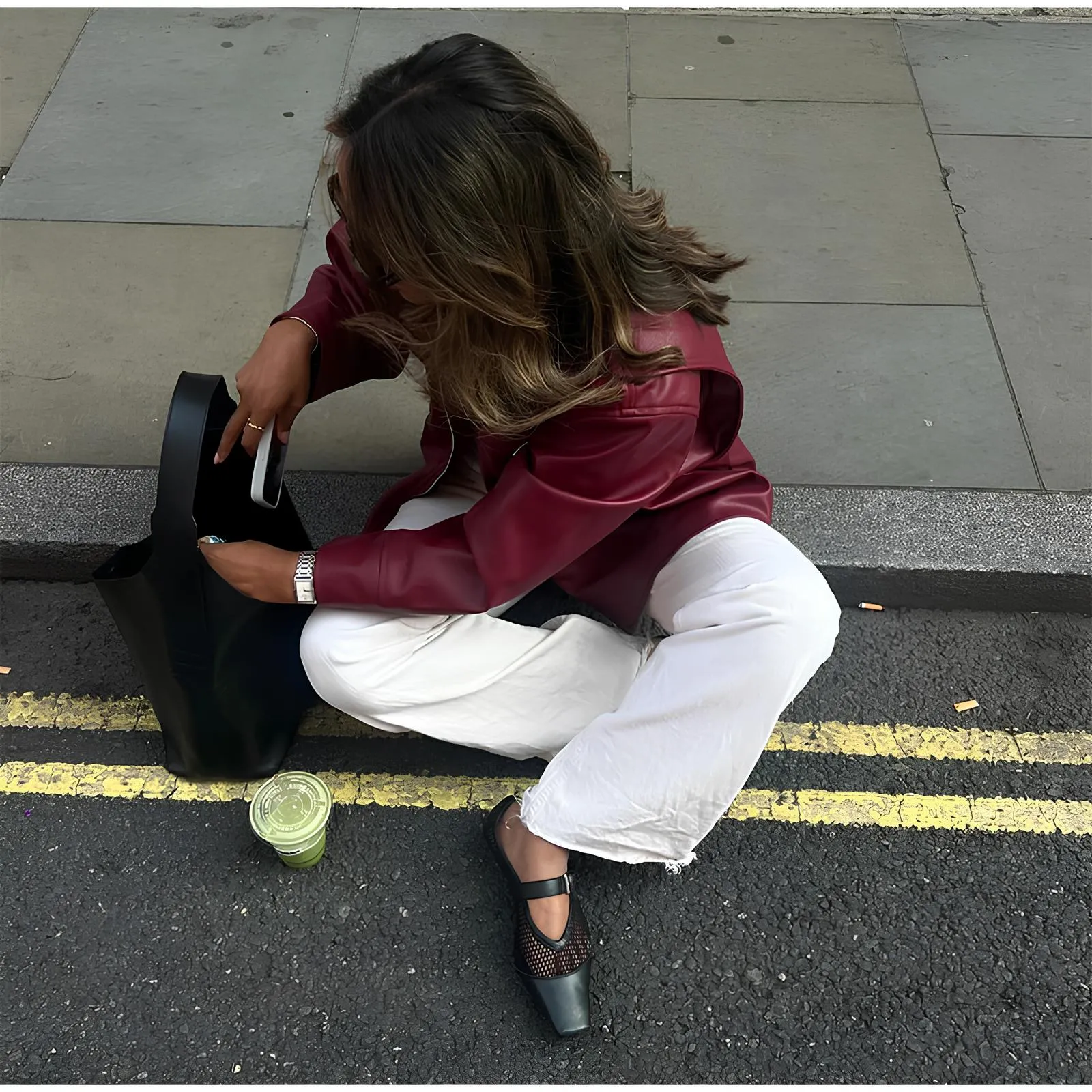 Elegant Burgundy Faux Leather Jacket – A Chic Streetwear Essential