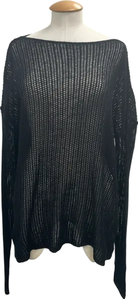 Free People Black Wednesday Super soft 100% Cashmere open Knit jumper UK S