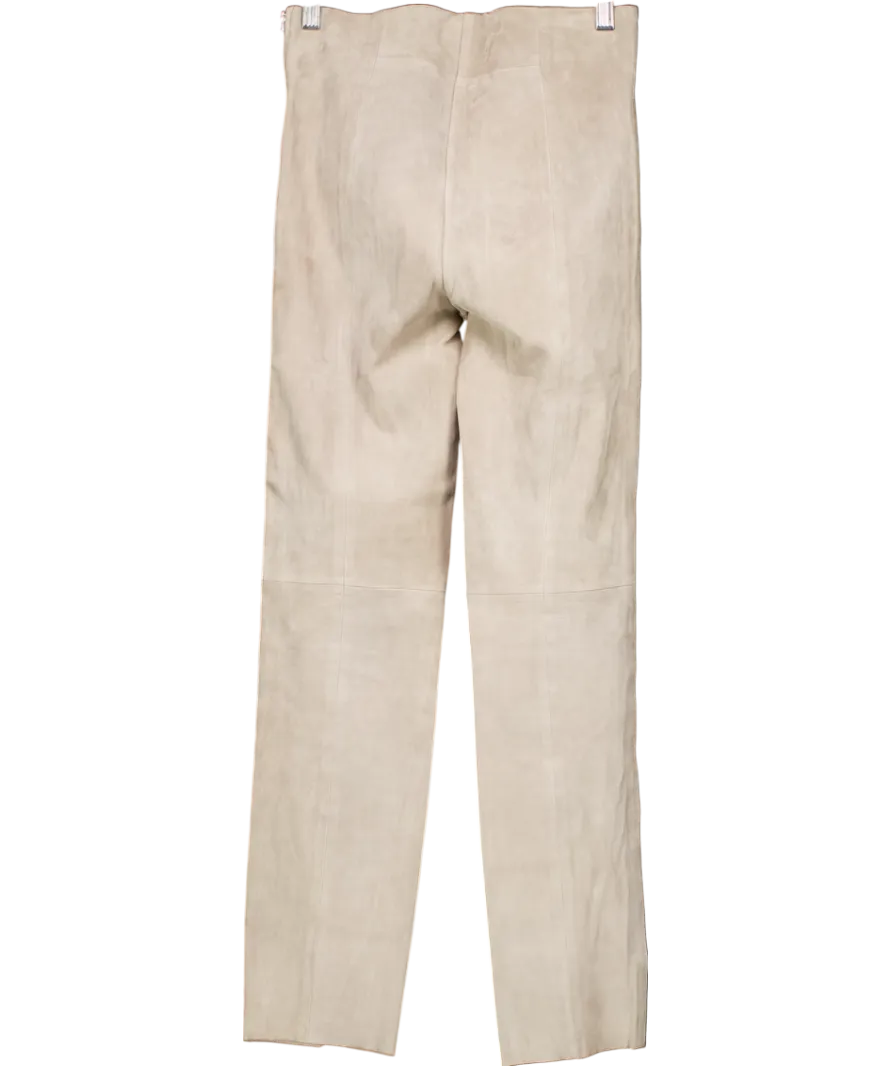 H&M Beige High Waist Real Suede Leggings UK 10