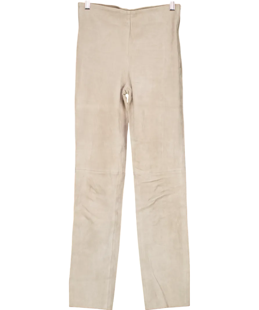 H&M Beige High Waist Real Suede Leggings UK 10