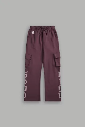 Our Mantra Bigelow Cargo Sweat Pants in Darc Purple