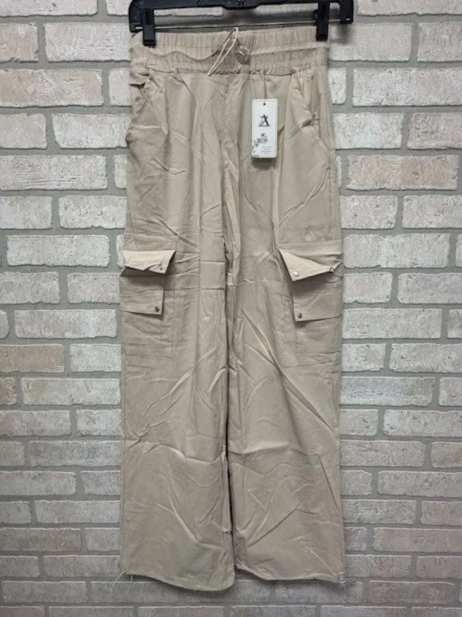 Pant - Cargo Pull String - Cream