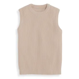 Ribbed Cashmere Blend Vest -- Vellum