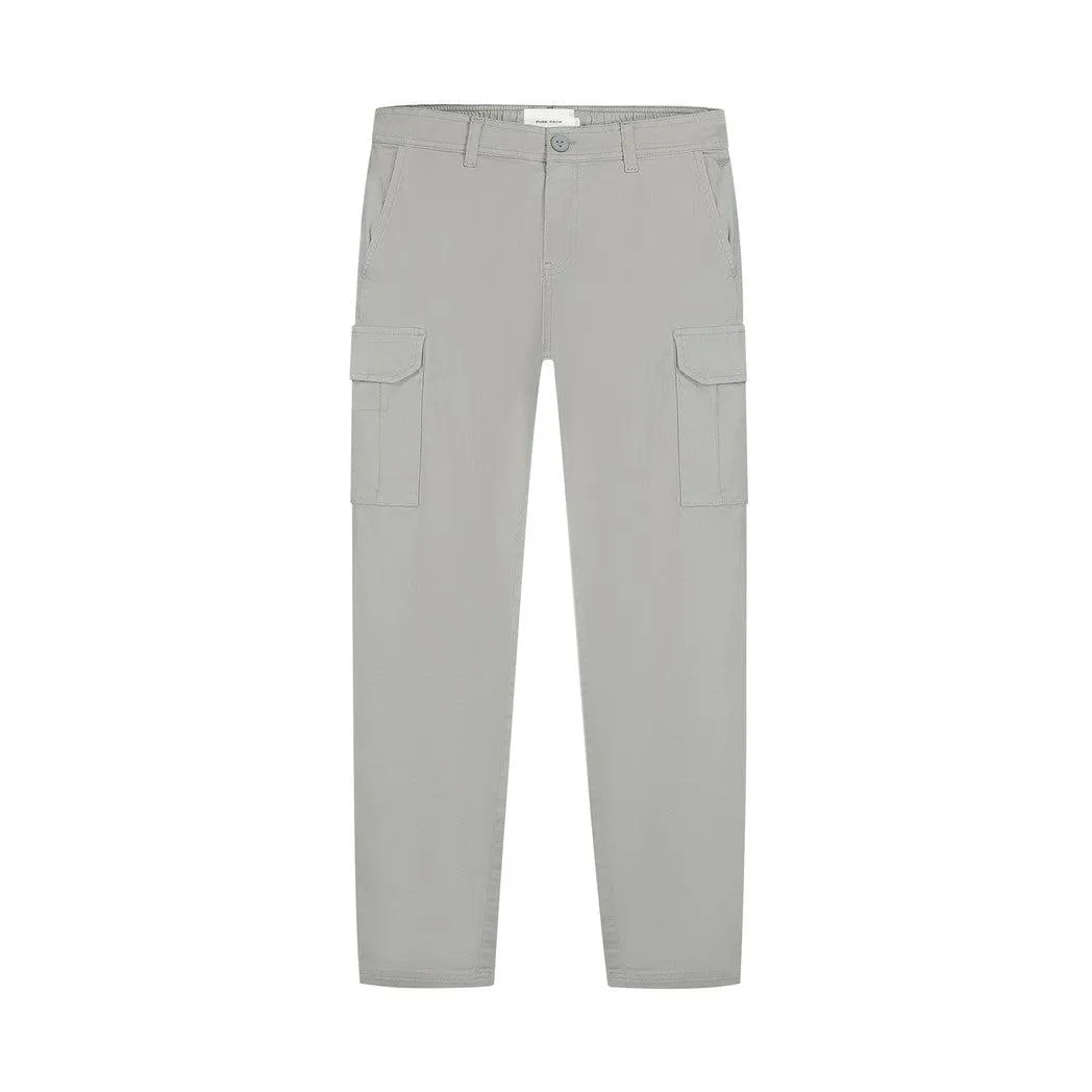 Twill Cargo Pants Grey Plain