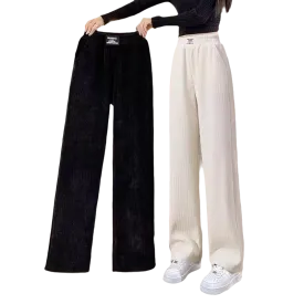 WPT25002 100% Polyester Corduroy Women's Sport Casual Pants